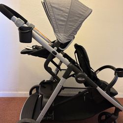Graco Ready2Grow LX 2.0 Double Stroller Features Bench Seat and Standing Platform Options, Clark