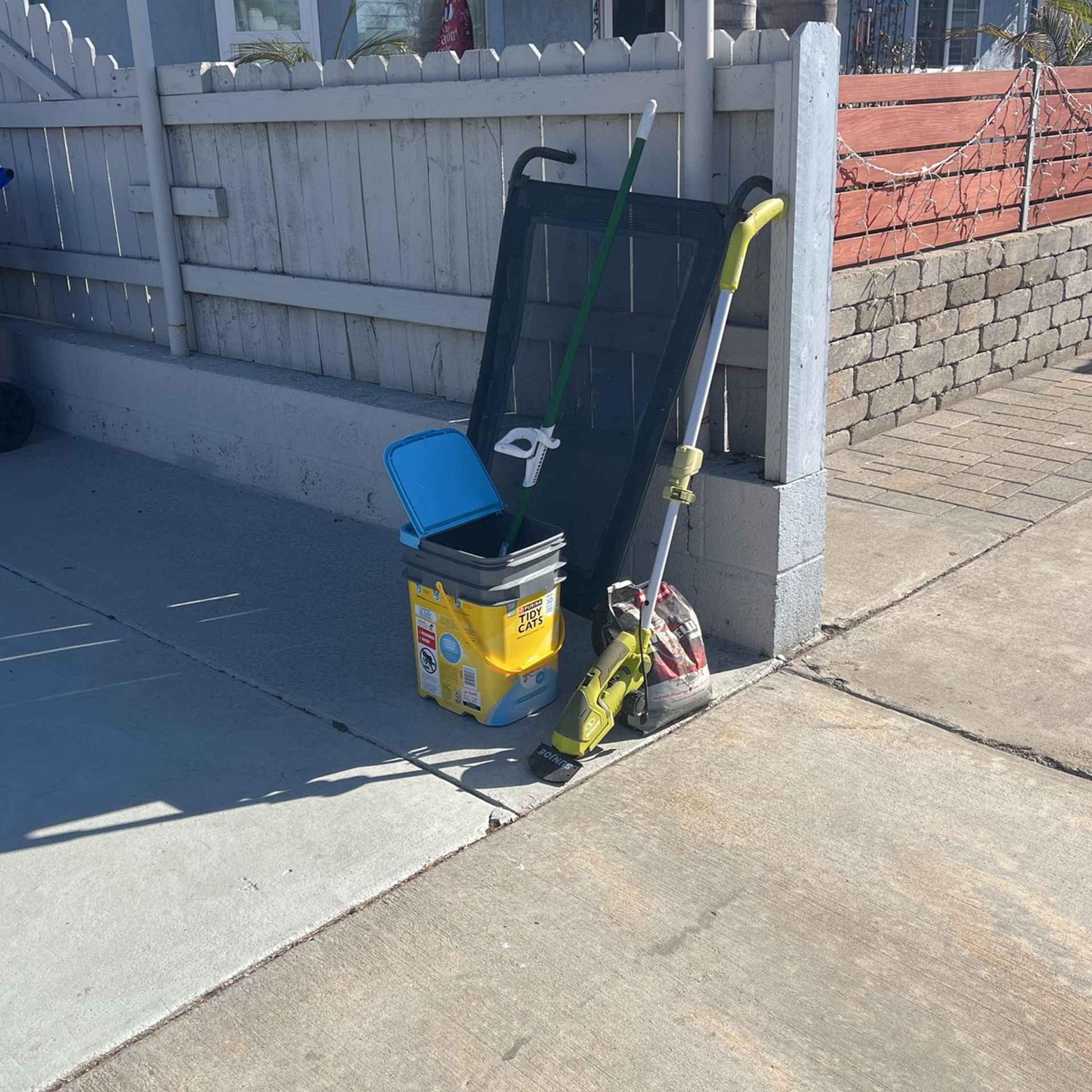 Free. Dog Bed Grass Clippers And Sponge Mop