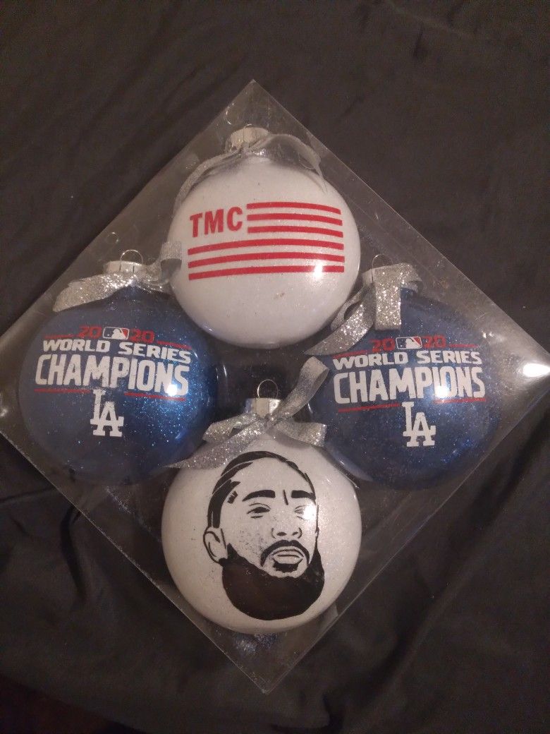 2020 World Championship Dodgers Christmas Ornaments
