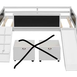 Twin Bed With Slide And Storage Space Underneath 