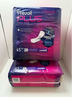 Prevail Plus Daily Incontinence Bladder Control Pads Long 90 Count