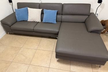 Gray Leather Sectional Sofa – El Dorado Furniture