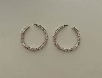 Gold Diamond Hoop Earrings