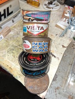 Old cans, Bottles, Old Automotive product containers, Collectable man cave stuff. Make offer for item