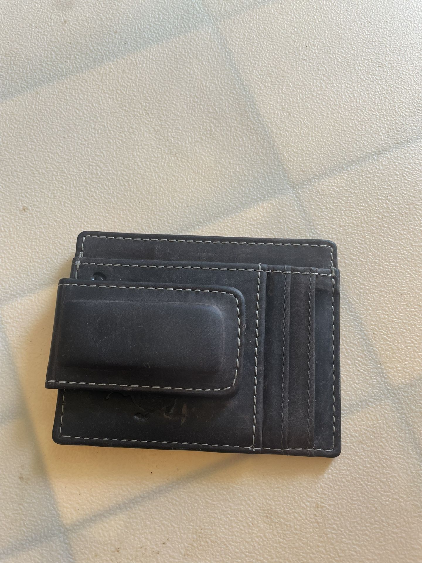 Leather Wallet With Magnetic Money Clip
