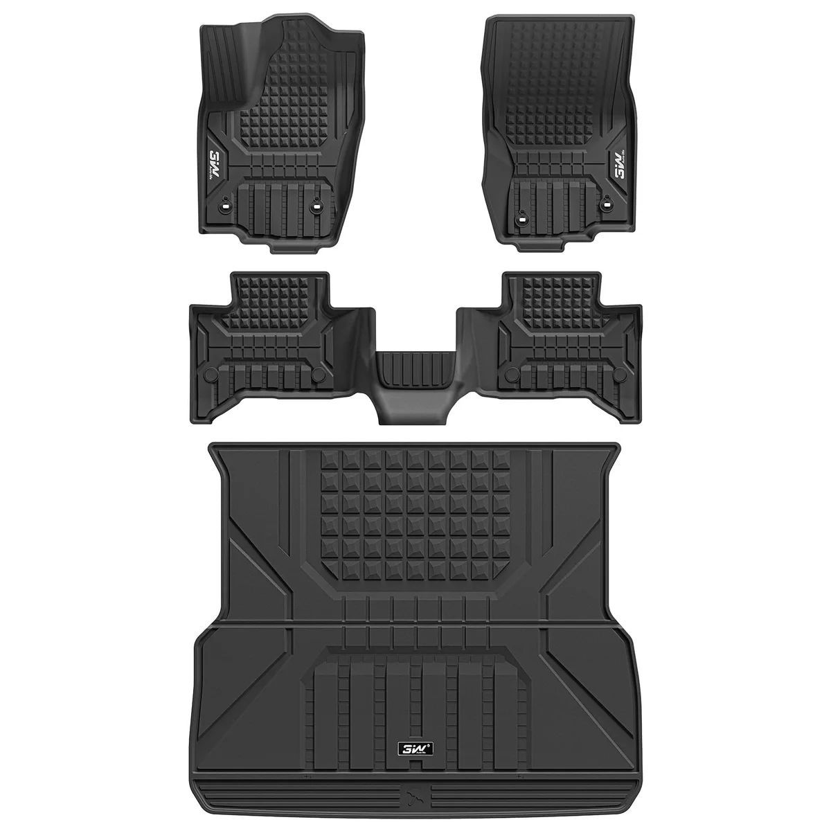 3W Floor Mats & Cargo Liner for 2024 2025 2026 Toyota Land Cruiser Prado & Lexus GX550 5 Seat (with CoolBox)#2498MT3