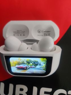 White Wireless Earbuds with Display Case