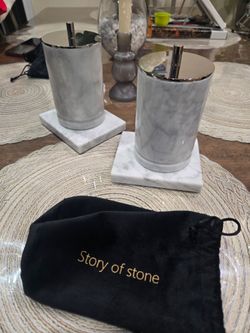 Story of Stone Marble Canisters with Coaster