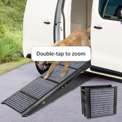42" L Folding Dog Car Ramp for Van/Minivan,Dog Ramp with Non-Slip Rug Surface,Portable Dog Car Ramp, Outdoor Dog Ramp Stairs for Dogs Up to 150lbs Get