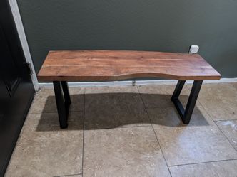 Live Edge Solid Wood Bench – Industrial Metal Legs