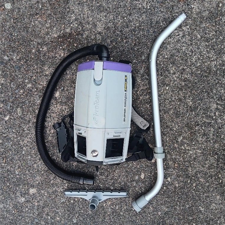 Pro Team Super Team Coach Pro Backpack Vacuum(no HEPA Filters) Just What In The Pictures. For Pick Up Fremont Seattle. No Low Ball /Trades Please