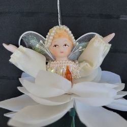 Vintage Christmas Tree Ornament Light Up Angel Attaches To String Lights 3"x4"