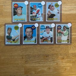 Lot of (7) 1969 Topps Baseball Cards. (Nicely Centered, Sharp Corners & Pack Fresh) $20 & Up!