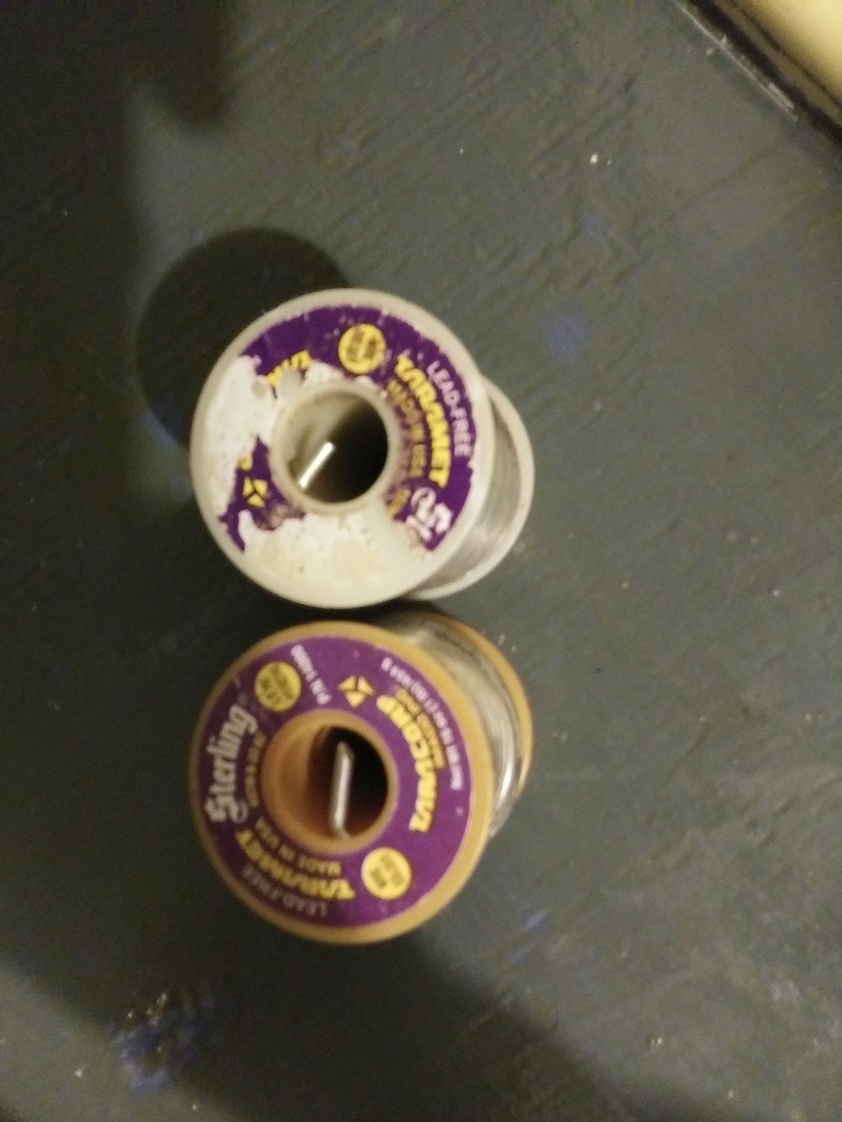Two one pound rolls Lead free Teramet Sterling wire solder