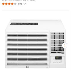 LG 12,200 BTU 230/208V Window Air Conditioner Cools 570 Sq. Ft. with Heater, Wi-Fi Enabled and Dehumidifier in White