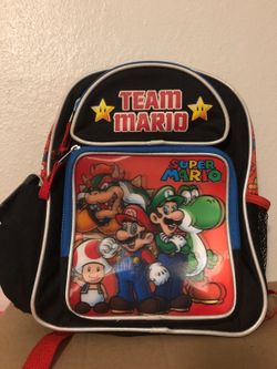 New 2013 Team Mario Kids Backpack, 12 x 9.5", ai Animations, Clean