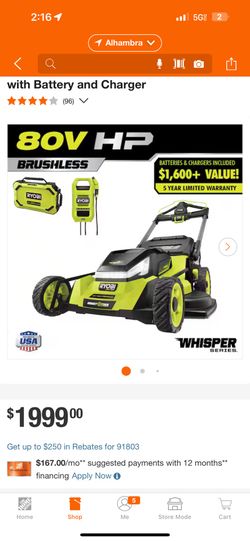 Ryobi 80V HP Lawnmower