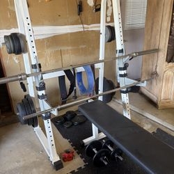 TuffStuff Bench Press/dumbells with Weights