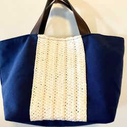 FREE- Small Navy Tote Bag-9”x15”