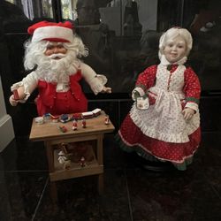Santa and Mrs. Claus Porcelain Dolls