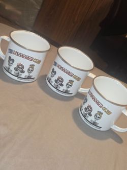 Set Of 3 brand new metal cups with skulls see all pics