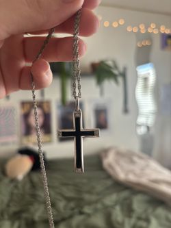 Black Cross Chain Necklace