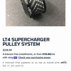 LT4 SUPERCHARGER UPPER PULLEY SYSTEM 2.30”
