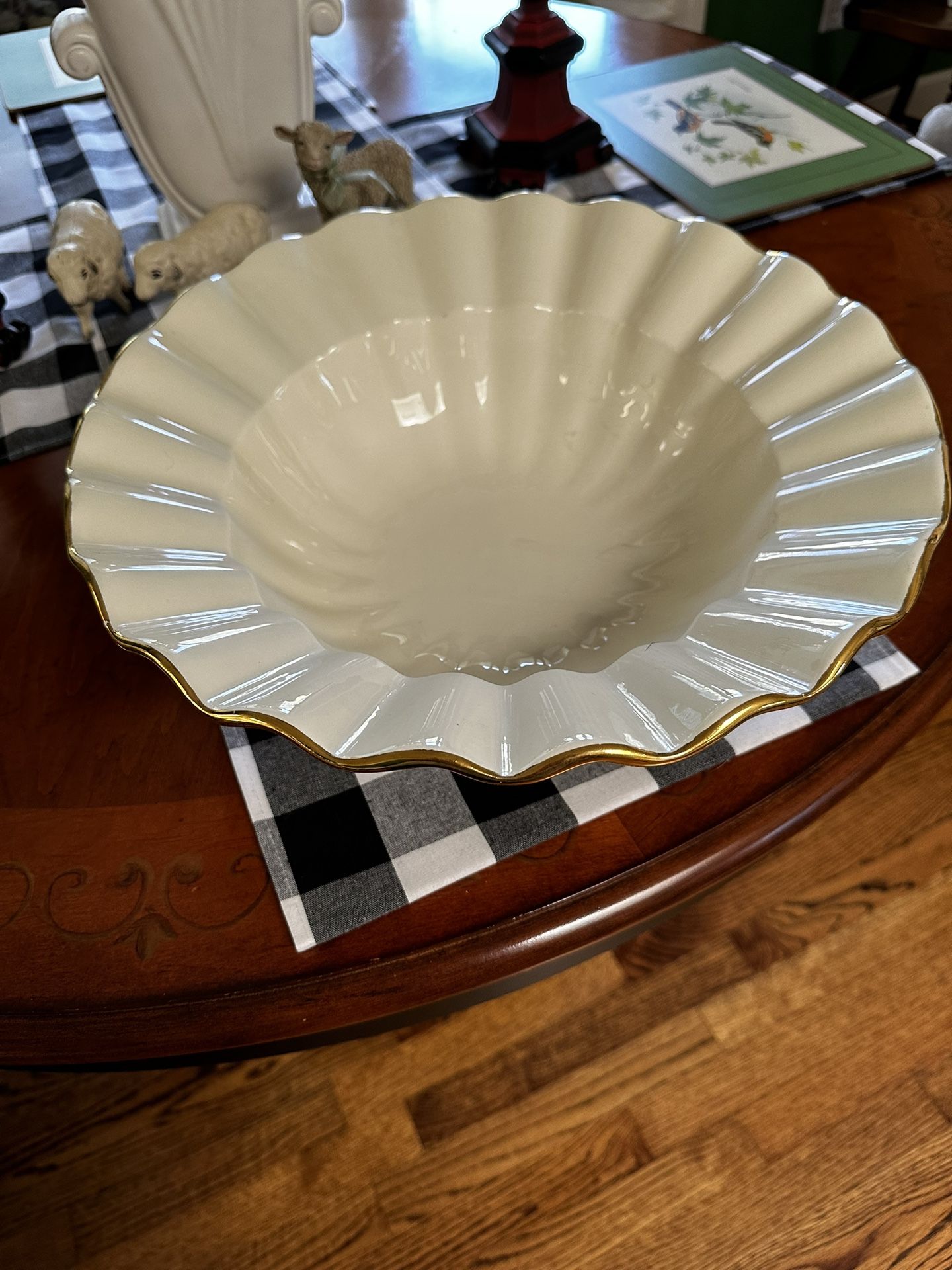 Large Porcelain Fluted Bowl