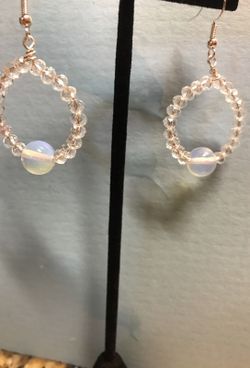 Moon stone earrings