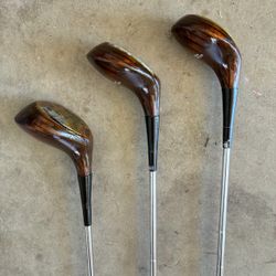 Vintage Wilson 4300 Wood Golf Clubs Set - 1, 3, 5 Woods