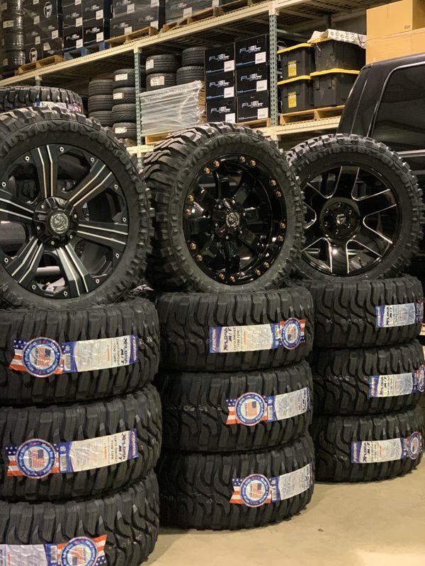 33 12.5 20” wheel tire packages starting at 1299 fitments for 5 6 and 8 lug trucks for Sale in