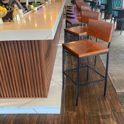 Wood Metal Bar Stools 