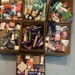 Mixed cosmetic, hair and facial products