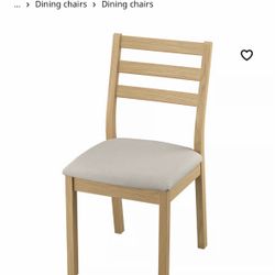 IKEA Oak Wooden Cream  Chair 