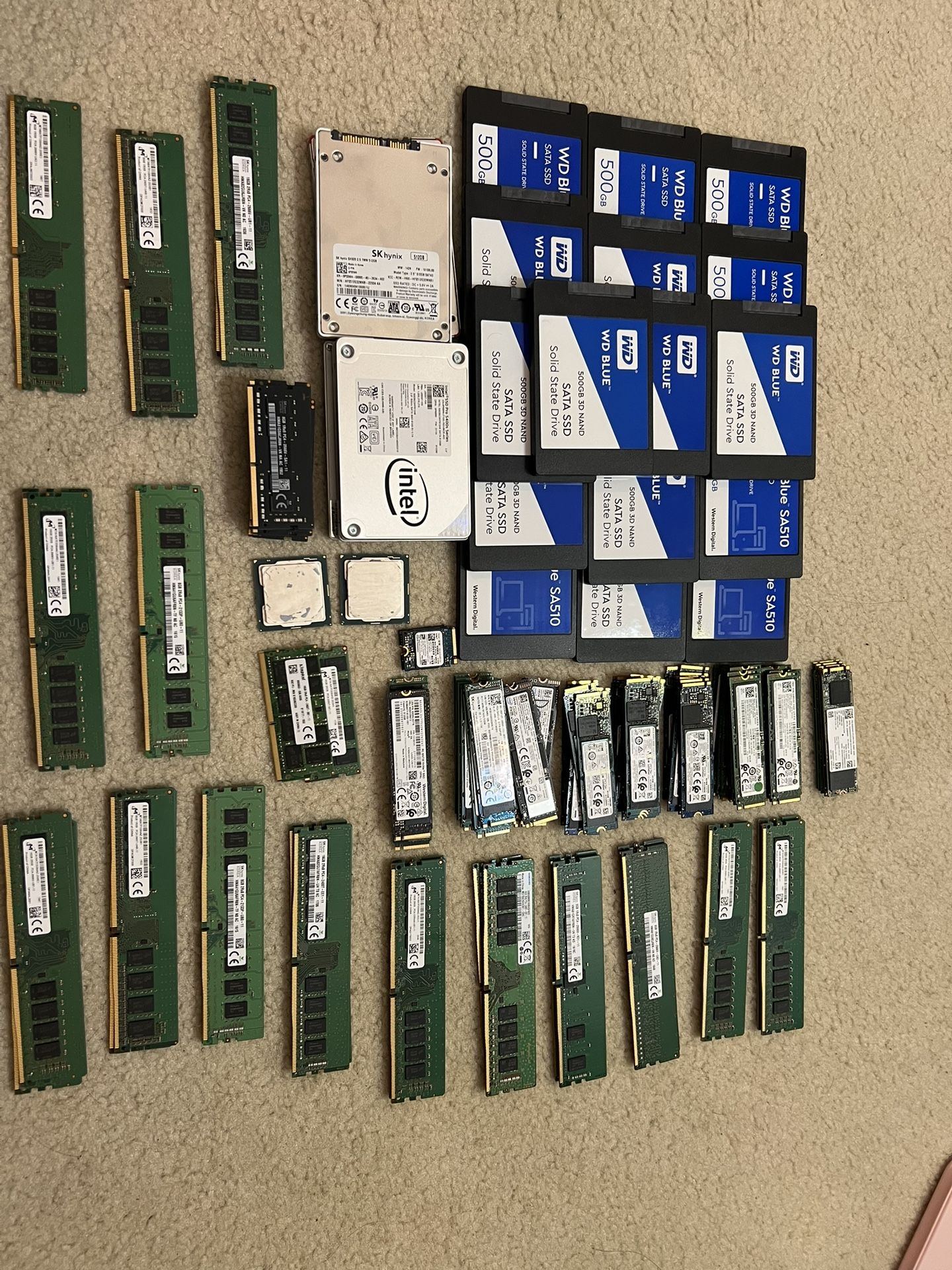 NVME & SSD all 512GB or RAM DDR4