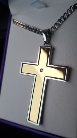 Gold Plated Diamond Cross