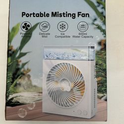 Portable misting fan