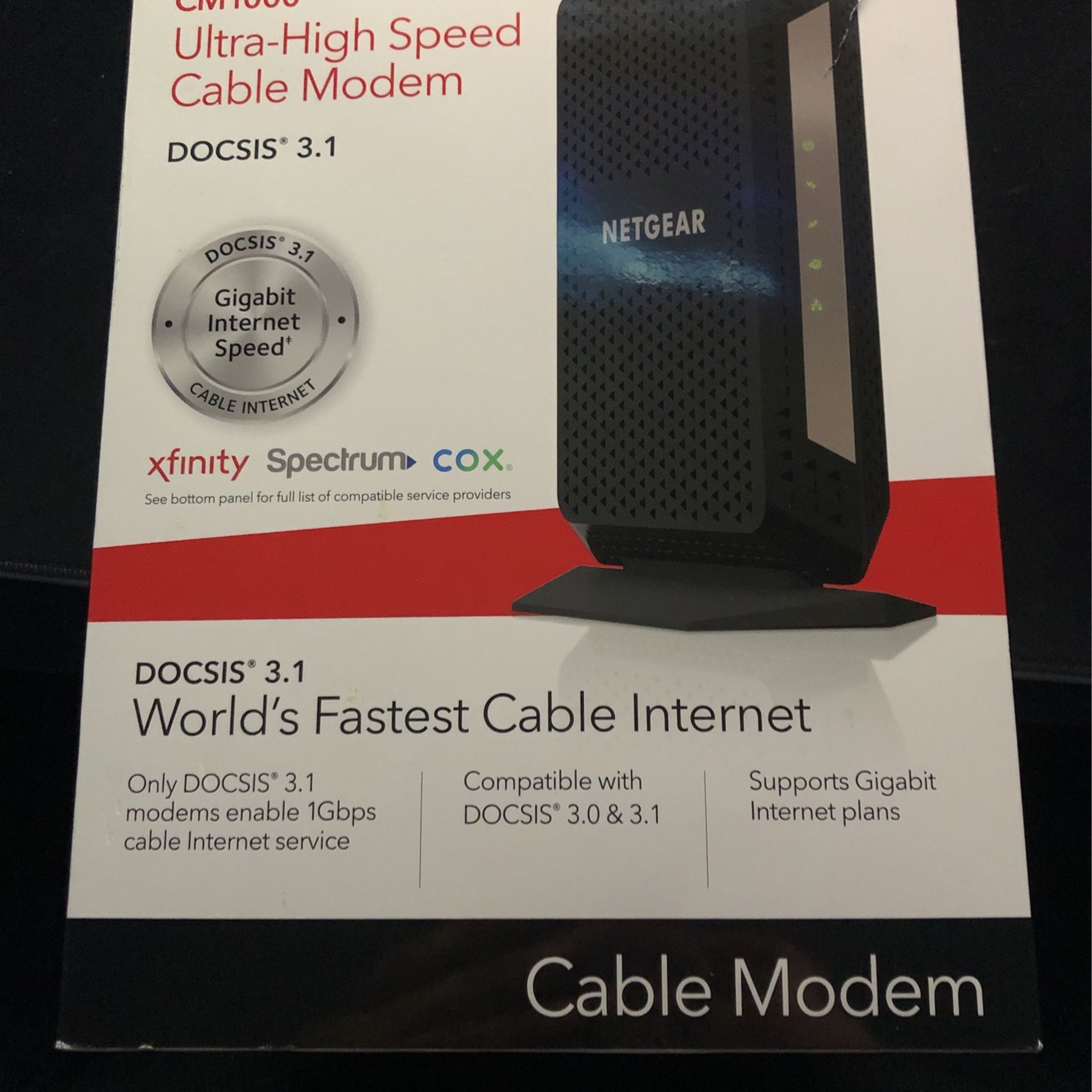 New NETGEAR Cable Modem CM1000 For COX , SPECTRUM and XFINITY