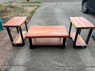 Coffee and end tables matching set - wood