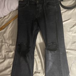 Ksubi Men’s Black/Grey Ripped Denim Jeans