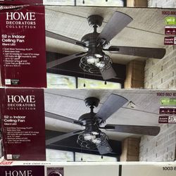 52 in. LED Indoor Matte Black Ceiling Fan with Light