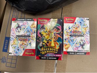 Pokemon TCG Sealed Booster Bundle Lot of 3 Pokemon TCG Sealed Booster Bundle Lot of 3 | Prismatic Evolutions & Ascended Heroes | 18 Packs Pokemon TCG 