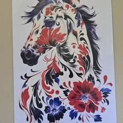 Large Floral horse decal