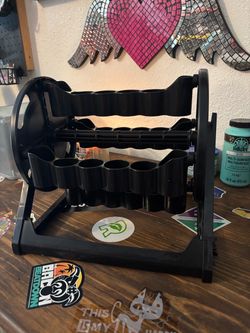 Black Plastic Paint Bottle Storage Rack