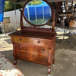 Antique Dresser With Mirror 