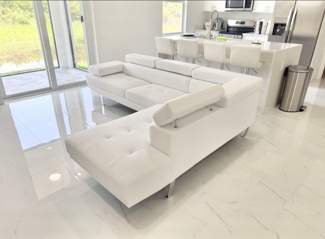 Sectional Sofa White 🛋 ❤️ Blanco Sofa Seccional Financiamiento
