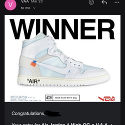 Jordan 1 High Virgil Abloh Archive Alaska Size 10.5 