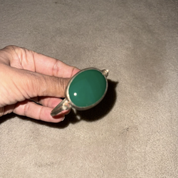 Bracelet   925 sterling silver (92.5% pure)  With Stone: Natural green agate