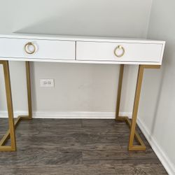 White Office Desk with Drawers