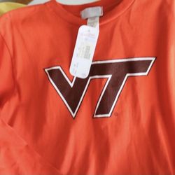Virginia Tech Long Sleeve Youth Tee. YXL-18. NWT 